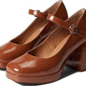 Steve Madden Brown Patent Leather Block Heels